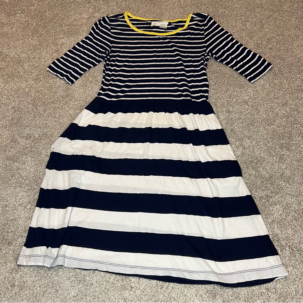 Blue & white striped dress